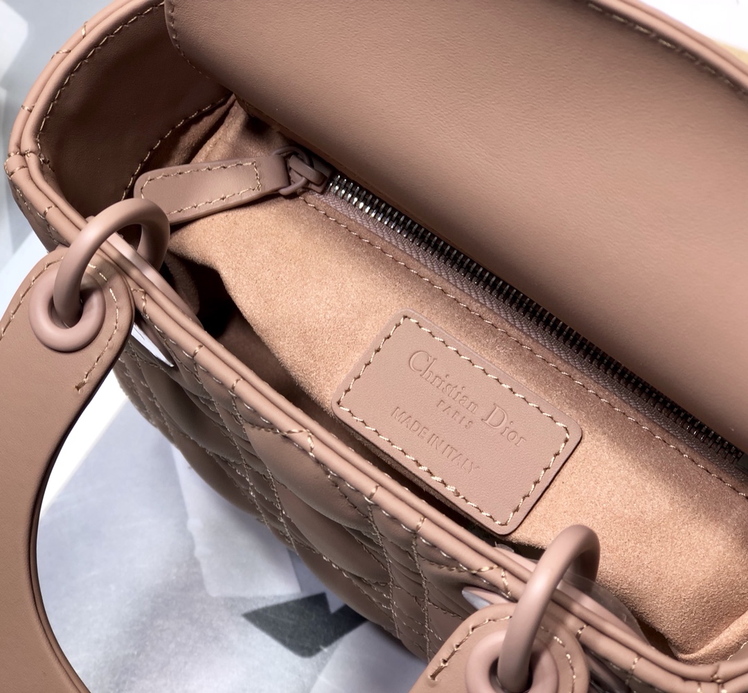 Mini Lady Dior Bag Biscuit Ultramatte Cannage Calfskin